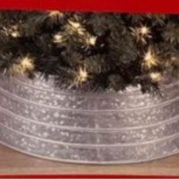 New Holiday Time Silver Metal Tree Collar 27” - Picture 5 of 5